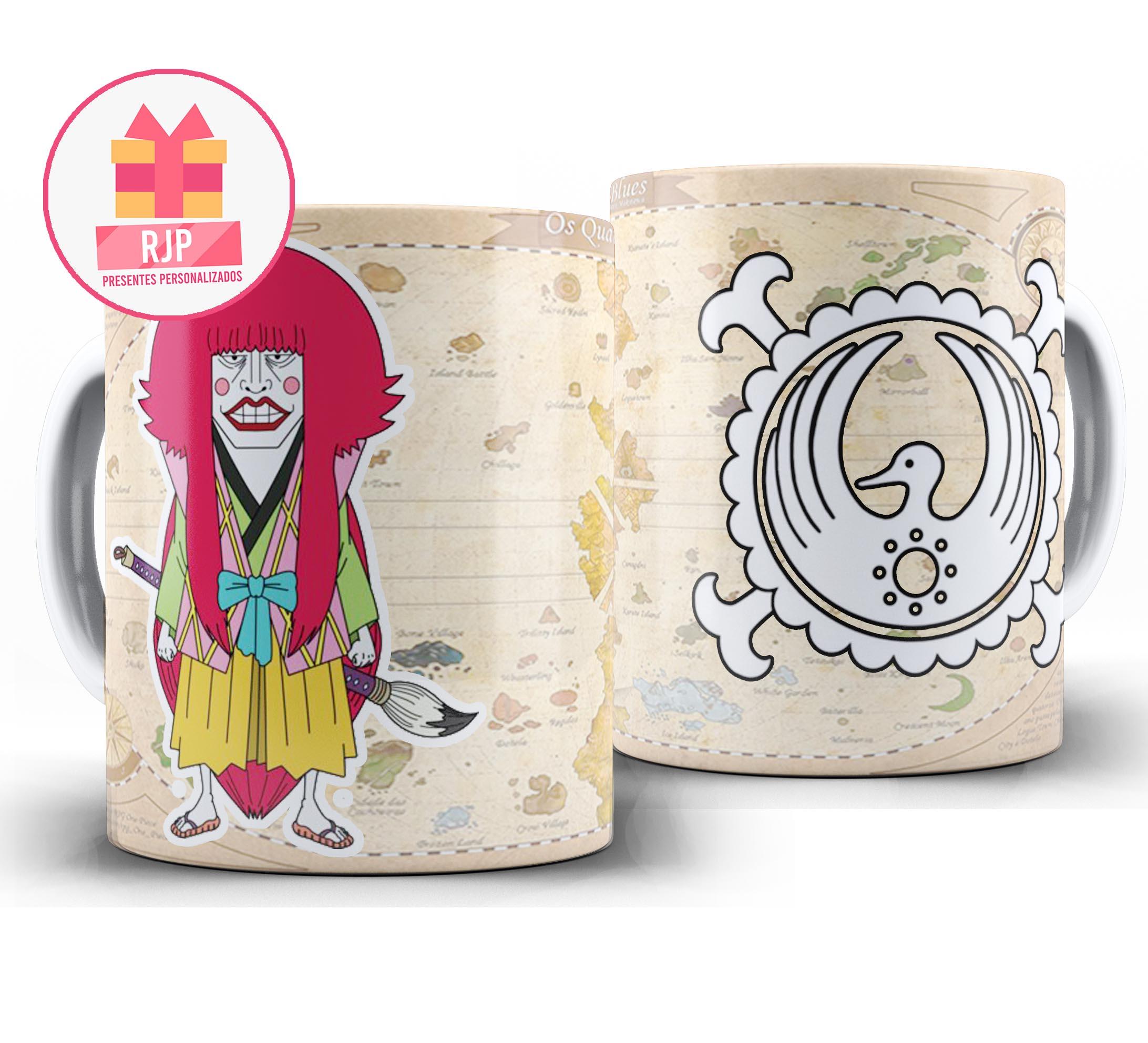 Caneca Anime - One Piece - Bainhas Vermelhas - Kanjuro